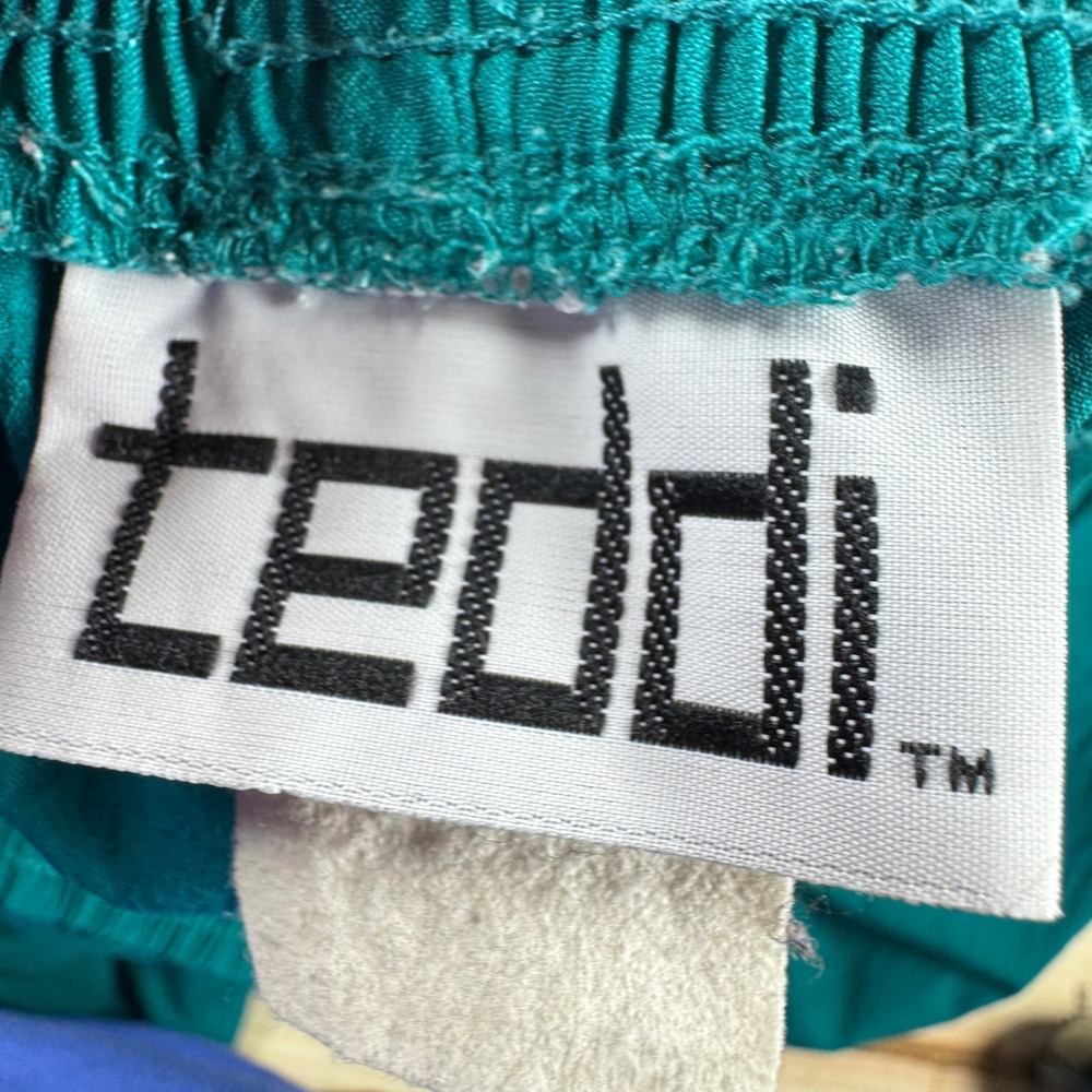 Vintage Teddi Tracksuit Teal Green 2 Piece Set Pleated Jacket Pants Womens Med. - Picture 11 of 13